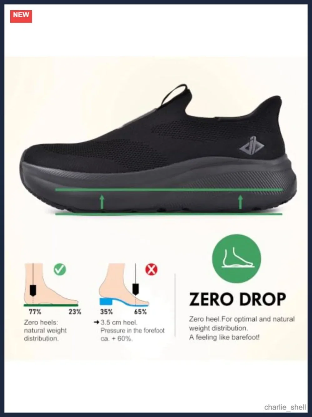 Men's Hands-Free Slip-On Orthopedic Walking Shoes Wide Toe Box Arch Support